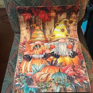 Charming Fall Harvest Gnomes & Pumpkin Flag